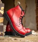 Steel Boots 6 Eyelets Red