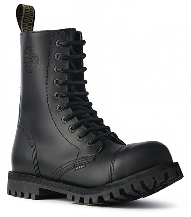 Steel Boots 10 Eyelets Black BO