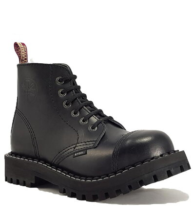 Steel Boots 6 Eyelets Black