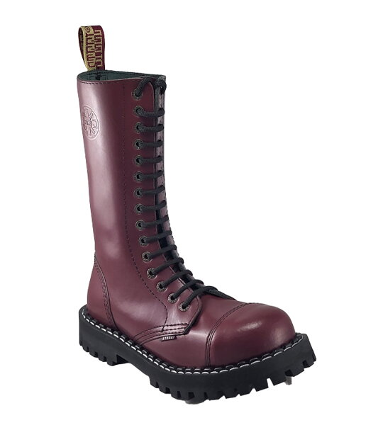 Steel Boots 15 Eyelets Burgundy