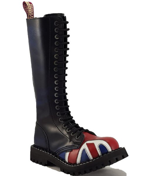 Steel Boots 20 Eyelets British Flag