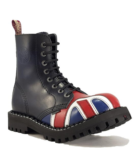 Steel Boots 8 Eyelets British Flag
