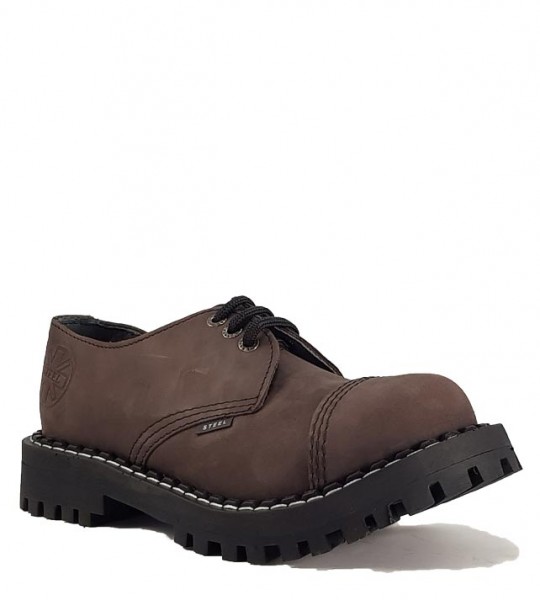 Steel Shoes 3 Eyelets Brown