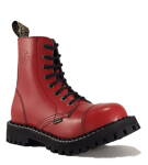 Steel Boots 8 Eyelets Red