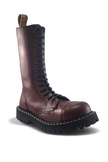 Steel Boots 15 Eyelets Burgundy