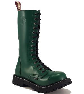 Steel Boots 15 Eyelets Green