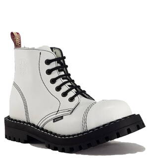Steel Boots 6 Eyelets White