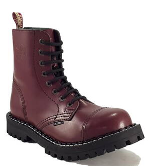 Steel Boots 8 Eyelets Burgundy