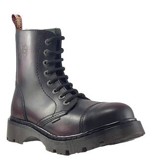 Steel Boots 8 Eyelets Burgundy Rub Off Air 