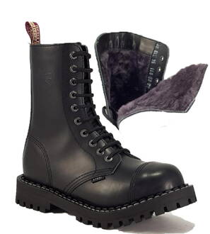 Steel Boots 10 Eyelets Black Warm