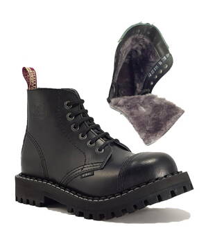 Steel Boots 6 Eyelets Black Warm