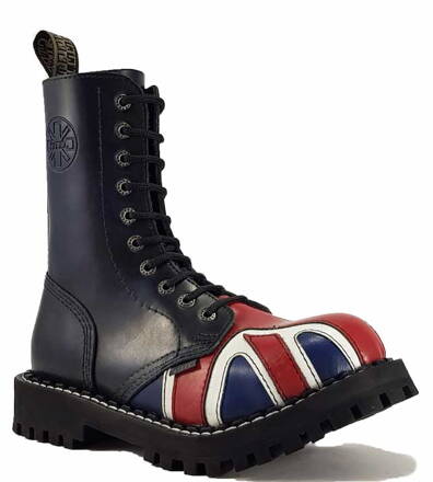 Steel Boots 10 Eyelets British Flag