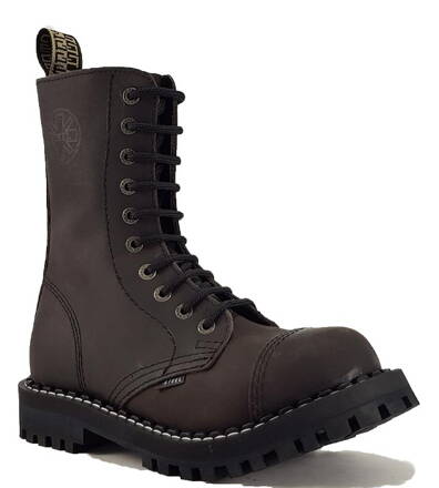 Steel Boots 10 Eyelets Brown