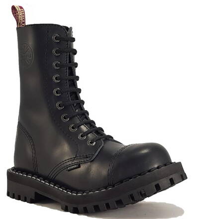 Steel Boots 10 Eyelets Black