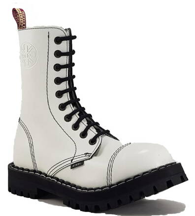 Steel Boots 10 Eyelets White