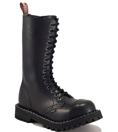 Steel Boots 15 Eyelets Black