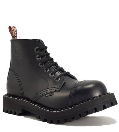 Steel Boots 6 Eyelets Black