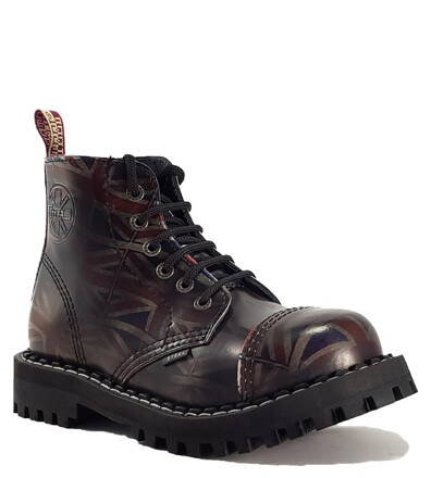 Steel Boots 6 Eyelets UK Flag Rub Off