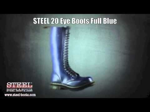 Steel Boots 8 Eyelets Blue